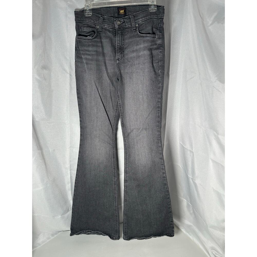Lee Women’s Grey Denim Flare leg jeans size 8
